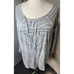 MAURICES PLUS SIZE 4 LONG SLEEVE GRAY TOP